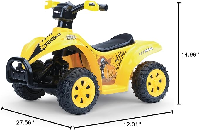 Tonka - 6V ATV Ride On Toy for Kids, LED Headlights, Battery Powered