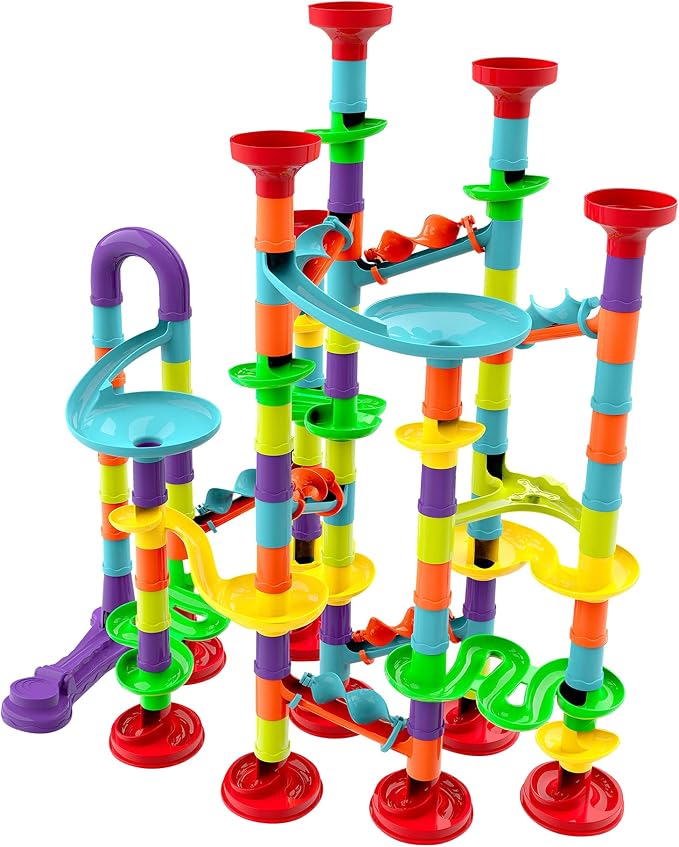 Blacka Marble Run Set Maze Race Building Blocks Marbles for Kids Ages 4 5 6 7 8 9 10+ Girls Boys Toys STEM Educational Birthday Gift Festival Present,A880,Large