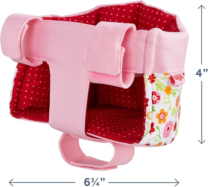 HABA Soft Doll Bike Seat – Baby Doll Accessories for Toddler and Seat Attachment for Scooters, Trikes & Bikes for Toddlers 18+ Months, Fits Most Plush Toys Up to 15”