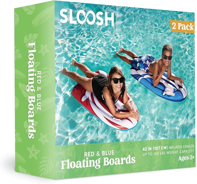 JOYIN 2 Pack Inflatable Body Boards for Water Slides, Swimming Pool Floating Learn to Swim, Summer Water Fun Toy for Kids