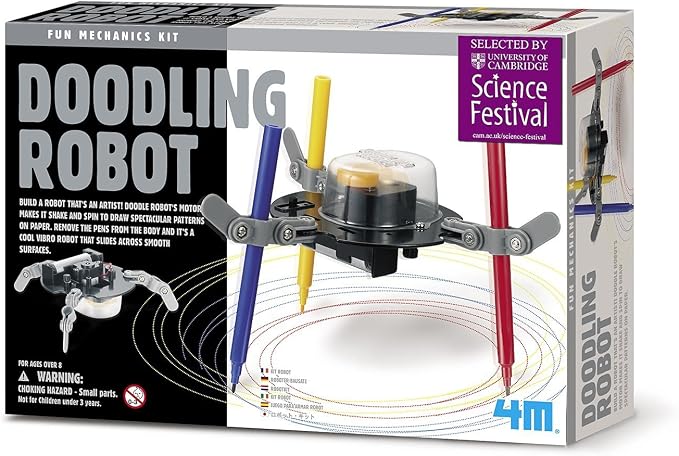 4M: Doodling Robot, Build a Robot That's an Artist, Ideal for Young Science Enthusiasts, Challenge Your Child's Imagination, Requires 1 AA Battery (Not Included), For Ages 8 and up