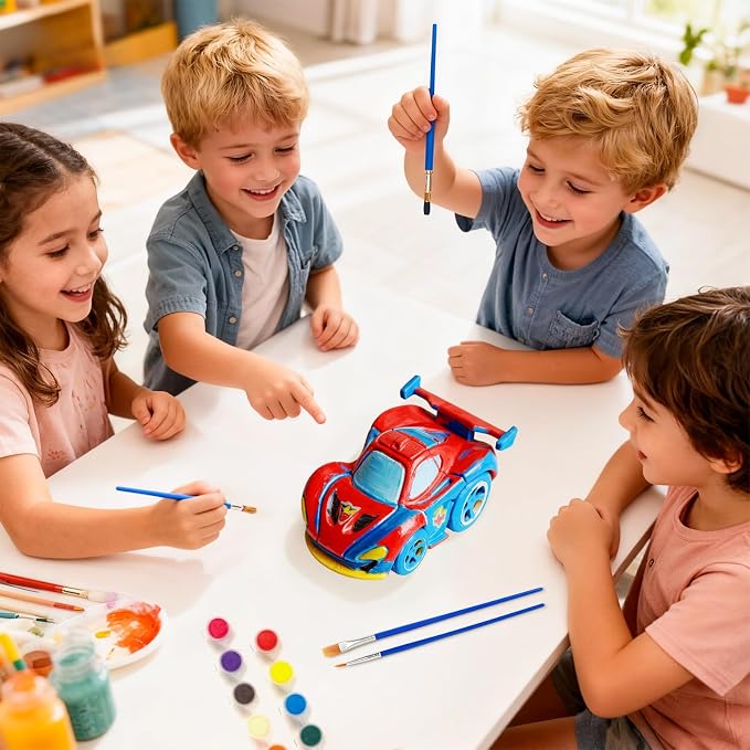 Paint Your Own Car Lamp Kit, Arts and Crafts for Kids Ages 8-12, Arts and Crafts for Kids 4-6, DIY Winged GT Night Light, Painting Kit Birthday Gifts for Girls Boys Ages 3 4 5 6 7 8 9 10 11 12+