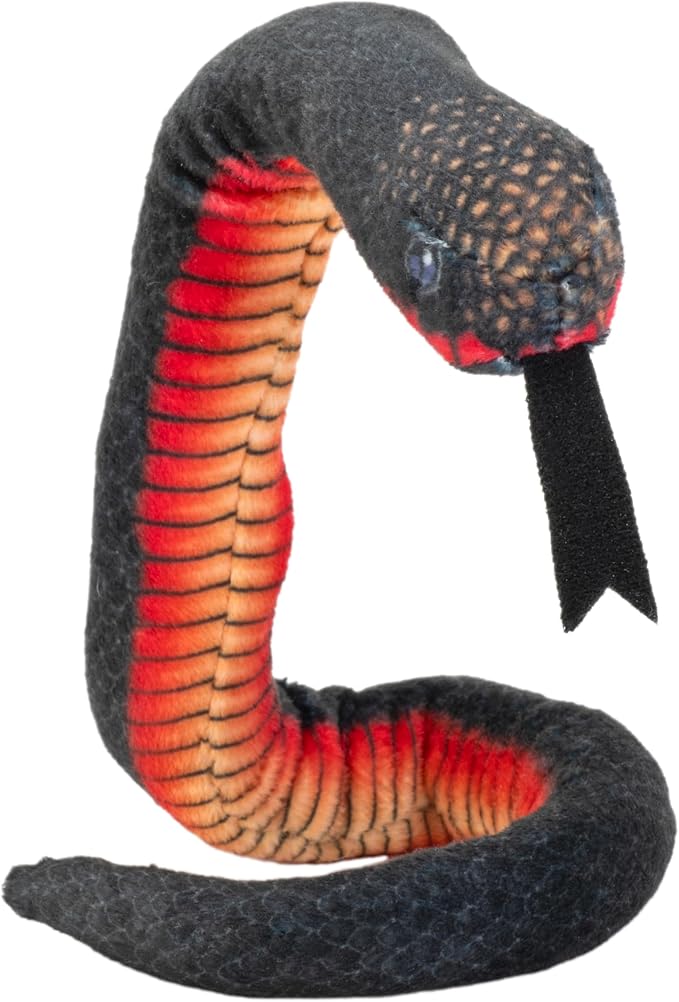 Wild Republic Coilkins Red-Bellied Black Snake, Stuffed Animal, 12 Inches, Plush Toy, Fill is Spun Recycled Water Bottles