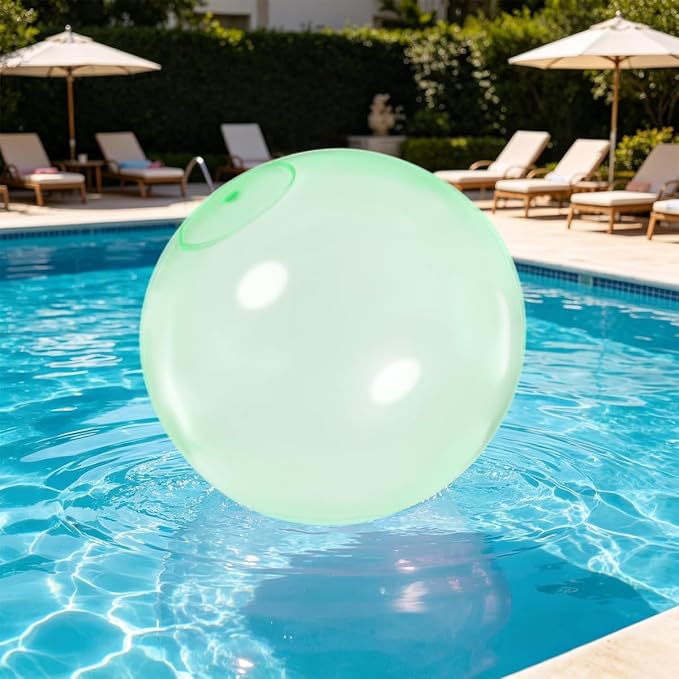 32 Inch Giant Water Bubble Ball for Adults Teenagers Giant Inflatable Water-Filled Ball Soft Rubber Ball for Outdoor Pool Beach Garden Yard Games (Green)