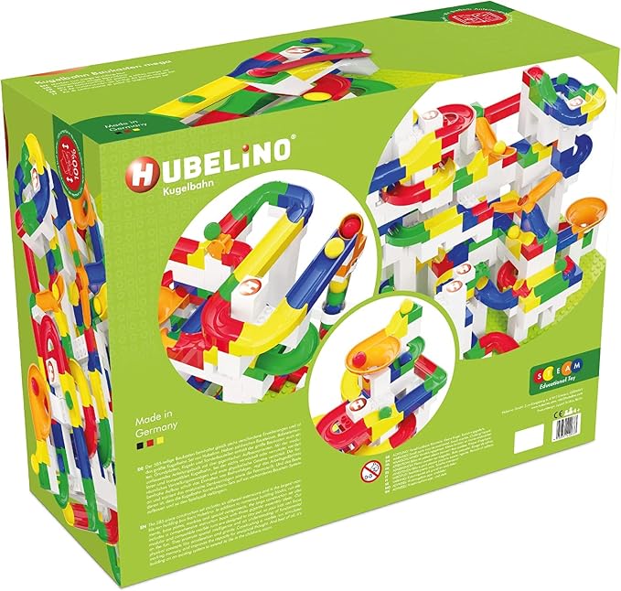 Hubelino Mega Marble Run 585-Piece Building Set, STEM Toys for 4 Years and Up, Compatible Marble Maze and Ball Run, Made in Germany