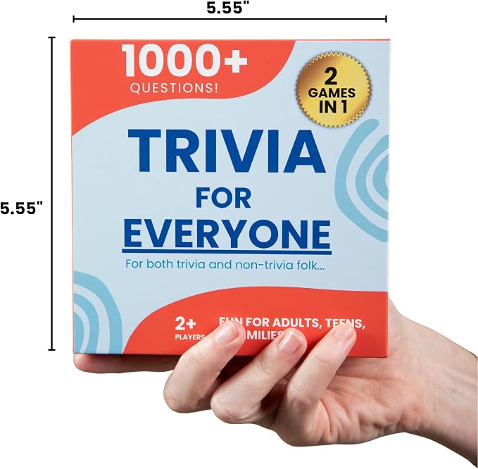 Trivia for Everyone — 1000+ Questions for Adults, Teens, and Families — Fun Board Game for Party & Game Nights — Card Game for People in Pursuit of Fun — Two Difficulty Levels