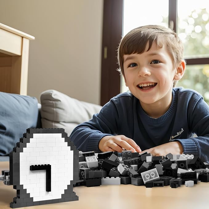 Pairez Toys 1000 Piece Blocks for Building, Classic Bulk 2x4 Basics Bricks Building Set, Compatible with All Major Brands, Creative STEM Building Toys for Kids Ages 4 5 6 7 8 (Black & Gray & White)