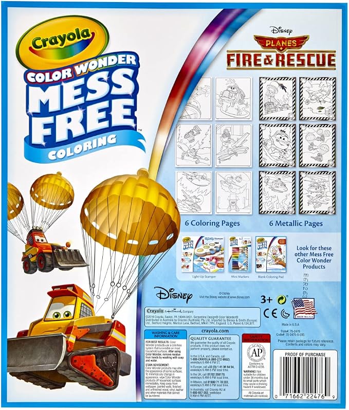 Crayola Planes Fire and Rescue Color Wonder Refill, 12 Mess Free Coloring Pages, Gift for Kids