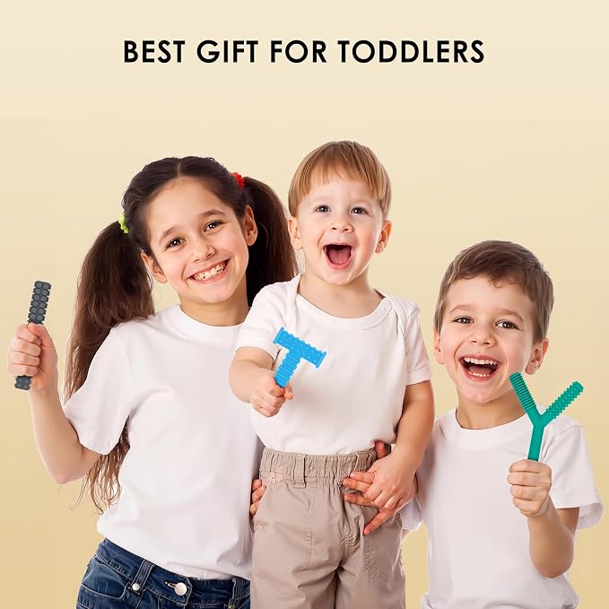 ERKOON Sensory Chew Toys for Autistic Children, 4 Pack Silicone Chewy Tube Oral Motor Tools for Sensory Kids with Autism, Biting, ADHD, SPD, Chewies with Special Needs, Teething Sticks Toys