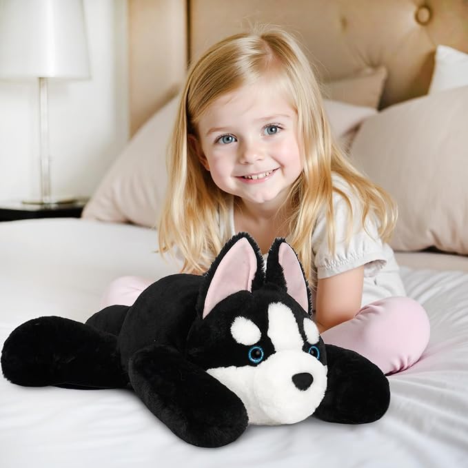 Niuniu Daddy 20" | 3.3 Pound Weighted Husky Stuffed Animal Plushie for Adults & Kids, Large Weighted Lap Pillow for Comfort, Soft Sensory Stuffy Toy as Gift for Holidays