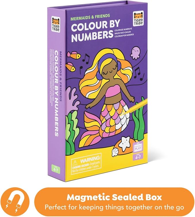 Tiger Tribe: Unicorn Dreaming Color by Numbers - Fun Coloring Activity Set for Kids 4+, Early Numeracy Skills, Includes Markers, Portable, Great Gift Idea