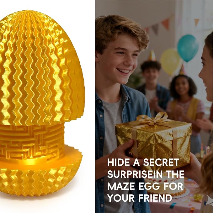 2026 Mystery Egg Maze Puzzle Box: 4 Unique Mazes Money Holder with Hidden Compartment, Brain Teaser Game for Cash & Gifts, Reusable Surprise Container for Easter Birthday Christmas Party