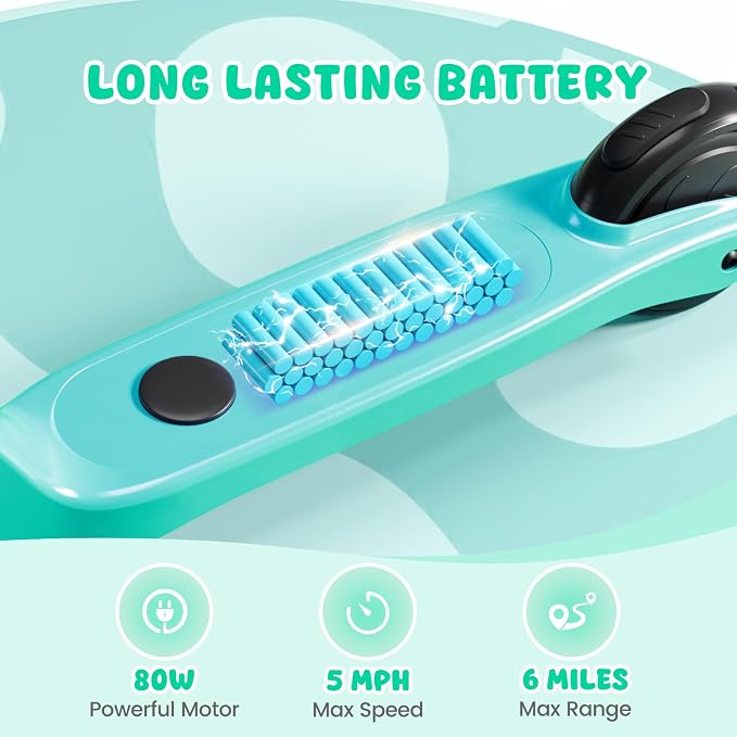 LIEAGLE Electric Scooter for Kids Ages 6-12, LED Light-Up Deck, Kids Scooters with 3 Adjustment Levels Handlebar to 36 Inches High,5.3" Wheel UL Certificated Kick Scooter