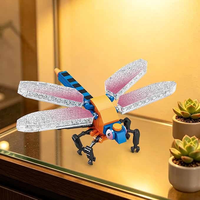 KAZI Insect Building Blocks,Bug Building Set for Kids Ages 6 7 8 9 Year Old and Up,Dragonfly Building Blocks Toy Insect Collection,Ideal Gifts for Birthday,Easter Basket Stuffers