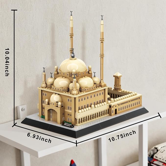 Mosque of Mohammed Ali Cairo Building Set – 620Pcs Architecture Model Kit, Egypt Landmark, Home Office Decor, Collectible Travel Souvenir for Architecture Enthusiasts
