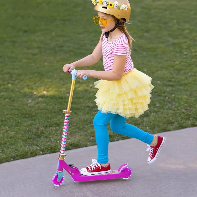 Jetson Character Kids Kick Scooter, LED Lights on Stem & Light-Up Wheels, Lightweight Frame, Height-Adjustable Handlebar, Lean-to-Steer System, Easy-Fold Mechanism