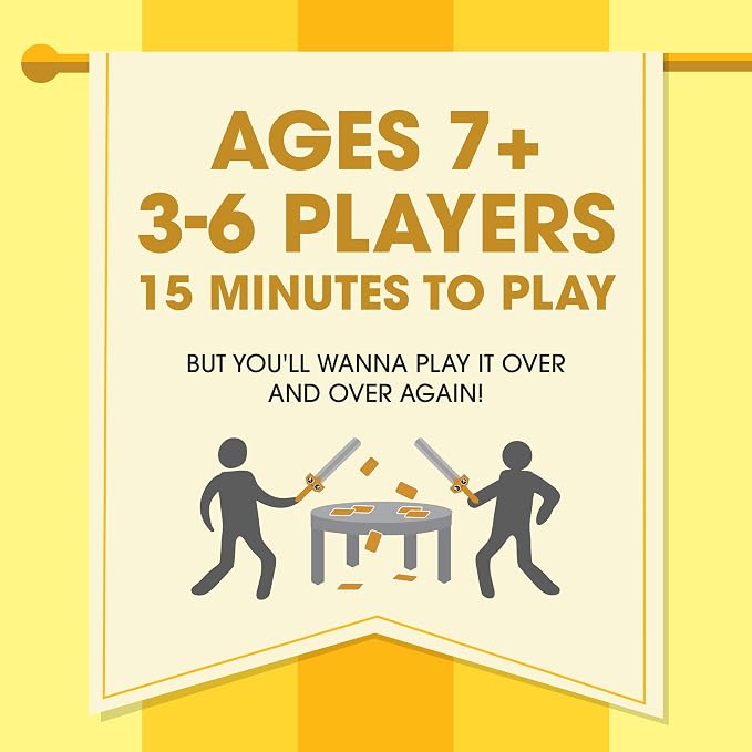 Exploding Kittens Let's Hit Each Other with Fake Swords 3-6 Players - Ages 7+ - 15 Minutes to Play - A Sword Fighting Card Game - Party Game, Family Game Night, Kid and Adult Card Game
