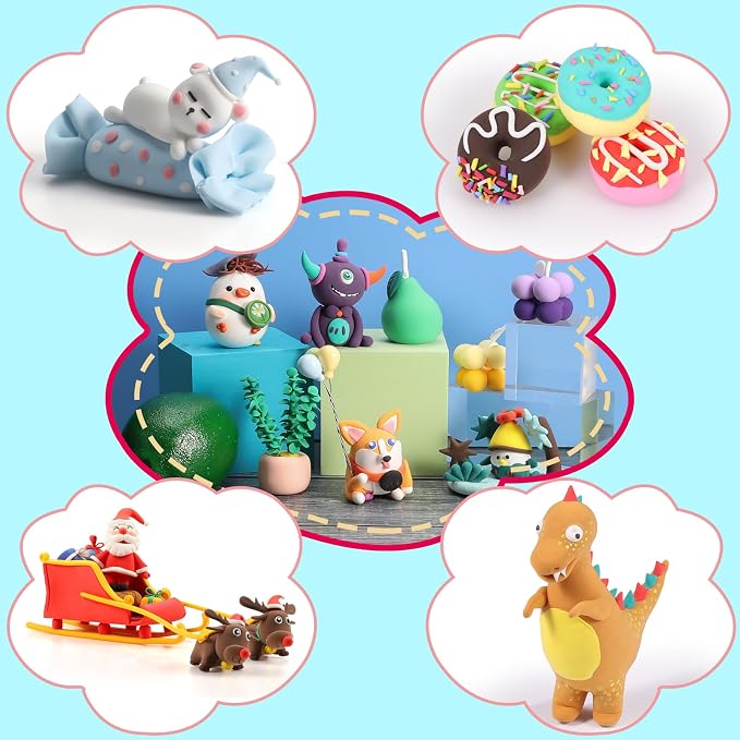 EDIFON Air Dry Clay, 96 Colors Modeling Clay for Kids, Foam Magic Clay Toy with Sculpting Tools, Non-Sticky, Ultra-Light & Soft, DIY Arts & Crafts School Project Set, Gifts for Boys & Girls Ages 3-12