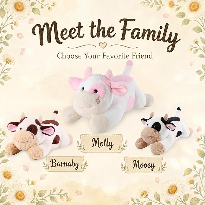 gnomantic Cow Weighted Stuffed Animals - 28 Inch 5.0 Pounds Weighted Plushies Cow Stuffed Animals - Big Plush Pillow - Cute Plush Toys Gifts for Kids & Adults (28" 5.0 lbs Pink)