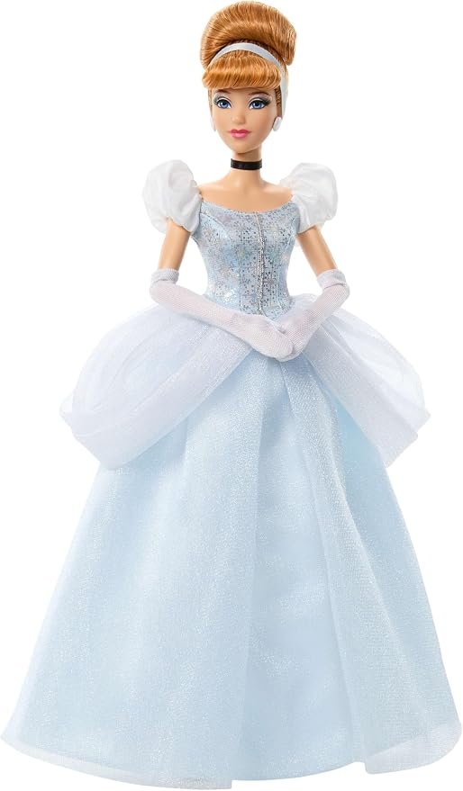 Mattel Disney Princess Cinderella Sparkling Princess Fashion Doll & Accessories with Removable Dress, Shoes, Necklace & Earrings, Inspired by Movie