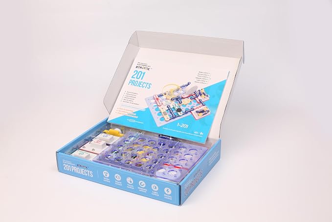 STEM Electronic Circuit Kit for Kids, Over 201 Projects, Physics Circuit Maker Kit, Science Experiment Educational Toy for Boys & Girls Ages 8+ (Mixed Color, 201)