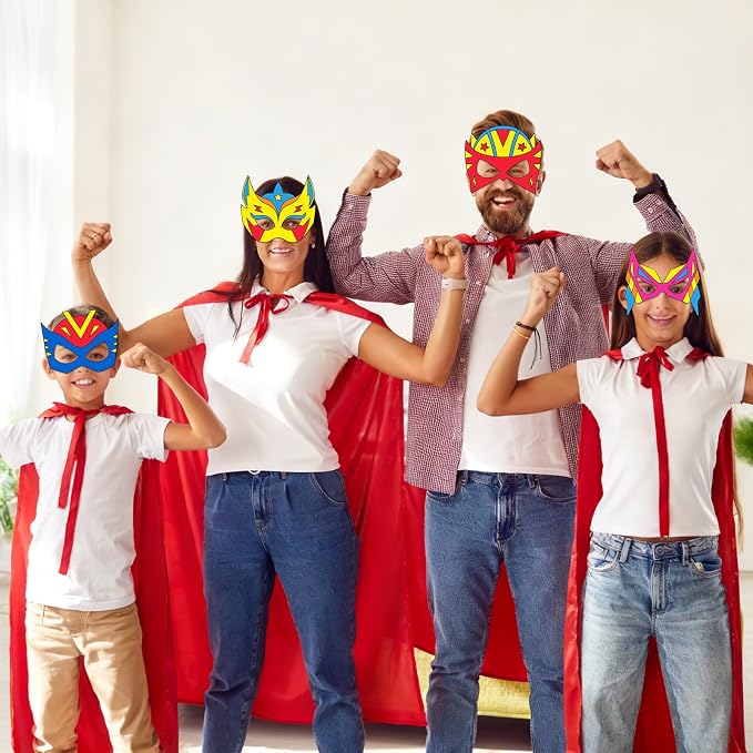 36 Packs super DIY theme hero Masks Hero Theme Crafts Color Your Own Masks heros DIY Paper Mask Arts and Crafts Helmet Paint for Kids Fun Home Activities Masquerade Party Supplies Super Party Favors