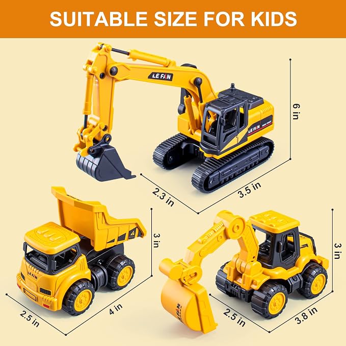 duturpo Mini Construction Trucks for Toddlers, Construction Vehicles Site for Kids Engineering Cars Toys Playset, Excavator, Bulldozer, Forklift, Dump Truck, Mixer Truck, Gift for Boys Girls Children