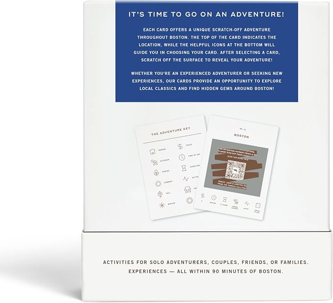 Boston Adventure Bucket List: 50 Scratch-Off Cards for Outdoor Activities, Tourist Attractions, and Road Trips - Perfect Travel Gift and Guide for Exploring Boston
