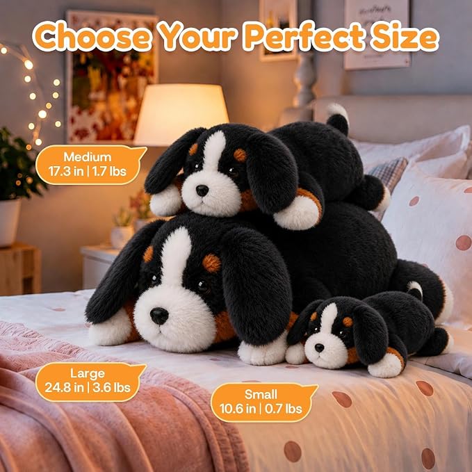 Bernese Mountain Dog Weighted Stuffed Animal Plush Toy(10.6 Inch, 0.7 Lbs)