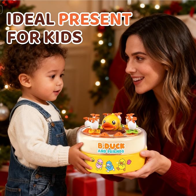 BLF FUN B.Duck Games for Kids Age 4-6, Board Games Bounce and Catch Duck Toys for Kids 4-8, Family Board Games for 5-7 Boys Girls, Birthday Gifts Christmas Party Games for Toddlers 3-5