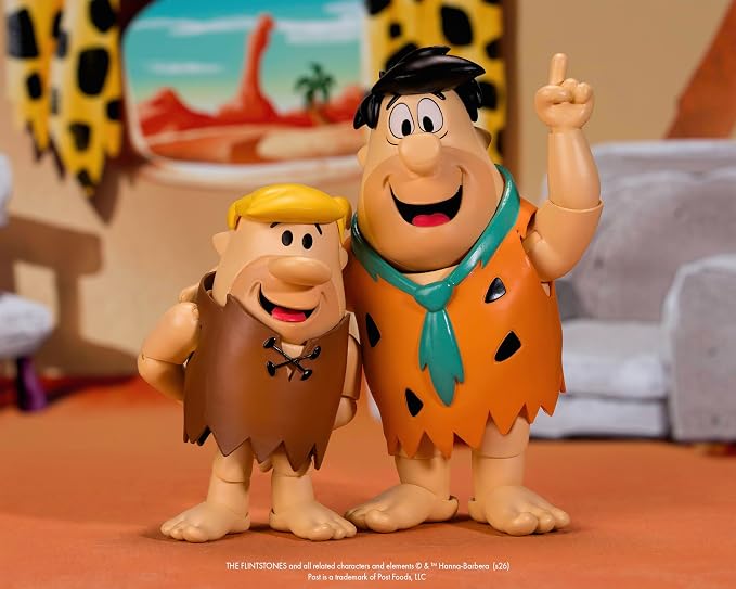 Jada Toys Fruity Pebbles Fred Flintstone Action Figure 1:12 Scale Fully Articulated Retro Cartoon Nostalgia Collectible Toy for Ages 8+