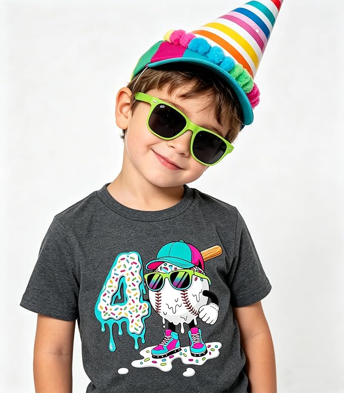 Lovekider 2-5 Years Birthday Boy Shirt Construction Party T-Shirts Excavator Cotton Short Sleeve Tee Dark Grey