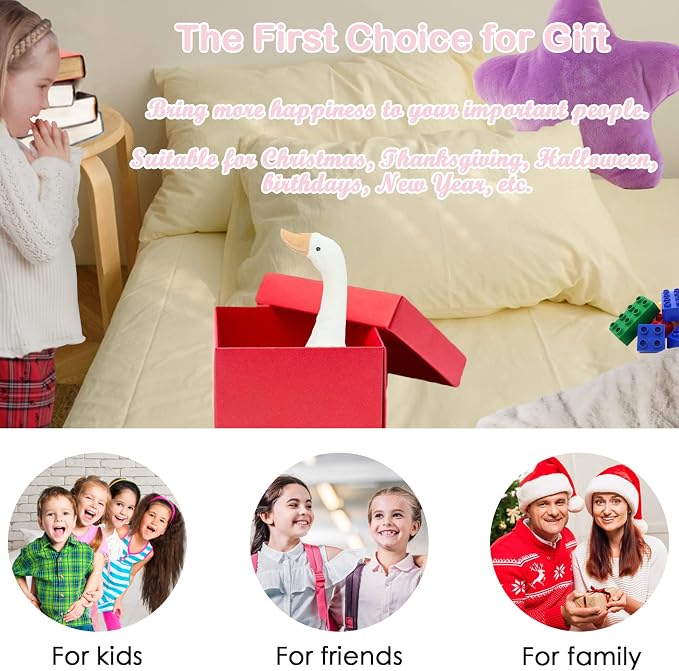 zhidiloveyou 19.7" Goose Plush Stuffed Animal, Cuddly Stuffed Swan Toy for Kids Adults, White