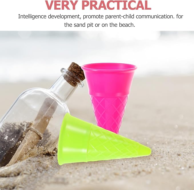 Toyvian Kids Beach Toys Ice Cream Cone Scoop Model Beach Play Toys Children Outdoor Play 5 Pieces (Random Color)