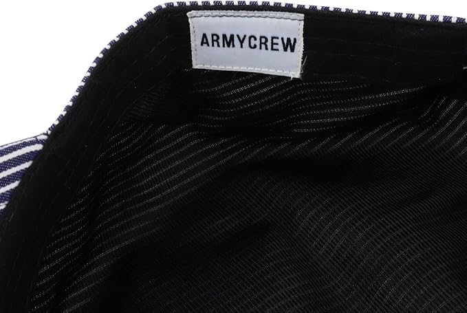 Armycrew Denim Blue Stripe Train Engineer Conductor Cap Fits Infant to Adult 3XL