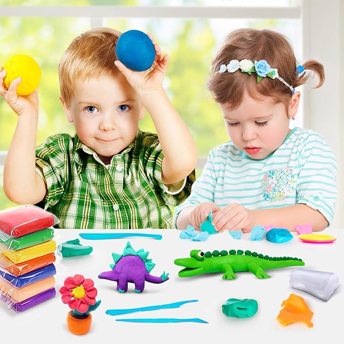 YOPINSAND Air Dry Clay 60 Colors, Modeling Clay for Kids, DIY Molding Magic Clay, Gift for Kids Boys Girls