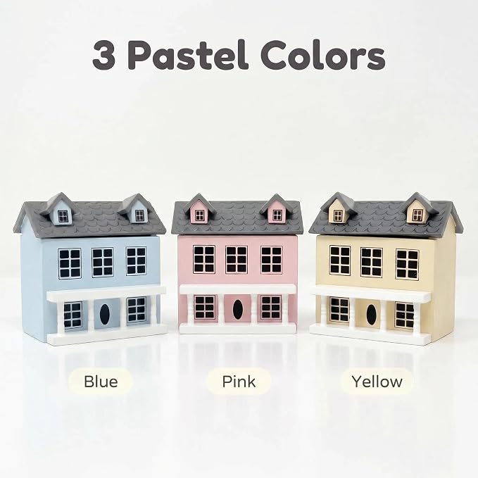 Miniature Villa Model Wooden Tiny House Compact Dollhouse Mini House Storage Decoration Ornament Accessory for Tabletop Display
