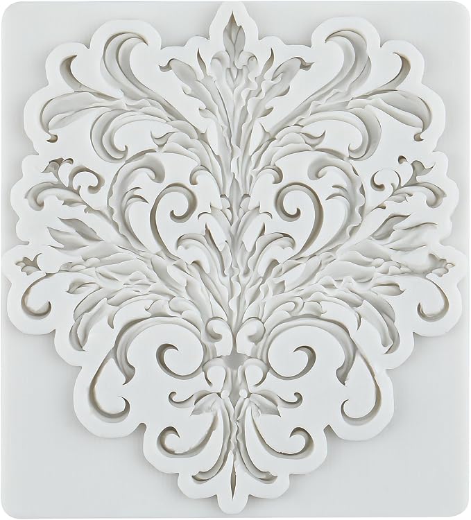 Baroque Polymer Clay Mold Curlicues Scroll Relief Lace Silicone Molds for DIY Crafts Epoxy Resin Casting Air Dry Polymer Clay Plaster Jewelry Making