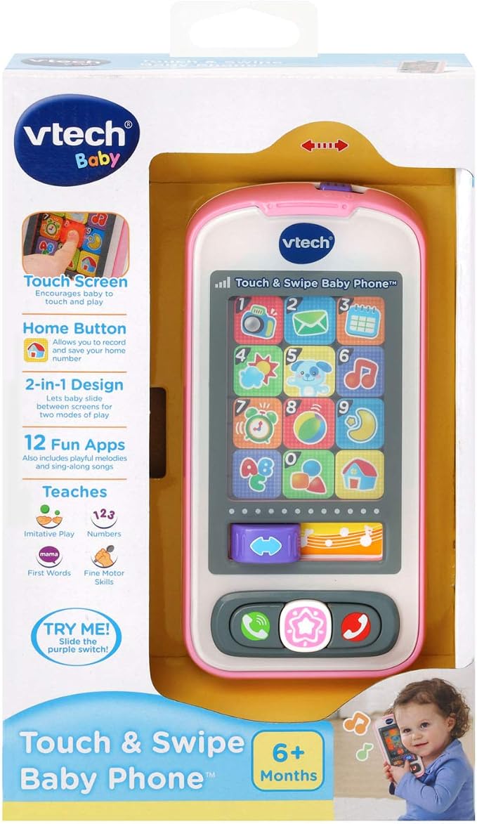 VTech Touch and Swipe Baby Phone, Pink