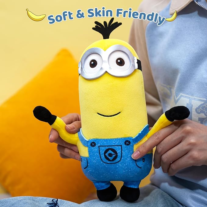 MINISO 10" Minions Stuffed Animals Plush Toys (Kevin) Kawaii Soft Cute Sleeping Plushies Bedding Pillow for Kids Toddler Toys Boys Girls