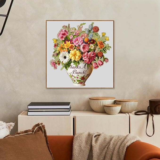 Wooden Puzzles for Adults, Classical Flower Vase 500 Pieces Jigsaw Puzzles, Unique Shaped Liberty Wooden Puzzles, Birthday Gifts for Mom Adults and Kids Family Game 15.8 * 16.5in