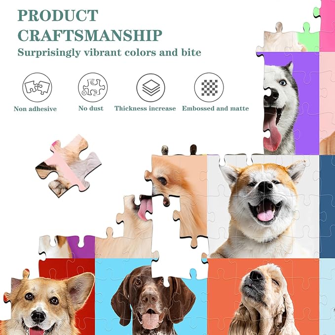 Puzzles for Kids Ages 6-8 Cute Dogs - Multicolor Dogs, 200 Piece Puzzles for Kids Ages 8-10 Year Old Learning Educational Jigsaw Puzzles for Kid Age 6 7 8 9 10 Year Old Toys Dog Gifts
