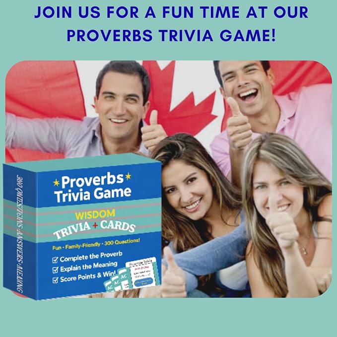 Proverbs Trivia Games, Questions with Answers & Meanings | Fun Family Party Board Games, Team Game Night, Educational Trivia Card Game, Improves Wisdom