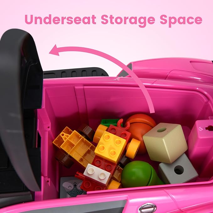 OLAKIDS Push Car for Toddlers, Licensed Maserati 3 in 1 Baby Ride on Sliding with Parent Control Handle, Universal Wheels Safe Guardrails Under Seat Storage, Kids Walking Toy with Music Horn (Pink)