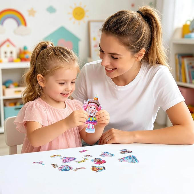 PainZieteg Magnetic Dress Up Dolls,Paper Dolls for Girls, Kids DIY Princess Magnetic Dress-Up Doll for Girl Birthday (Dount Elf)