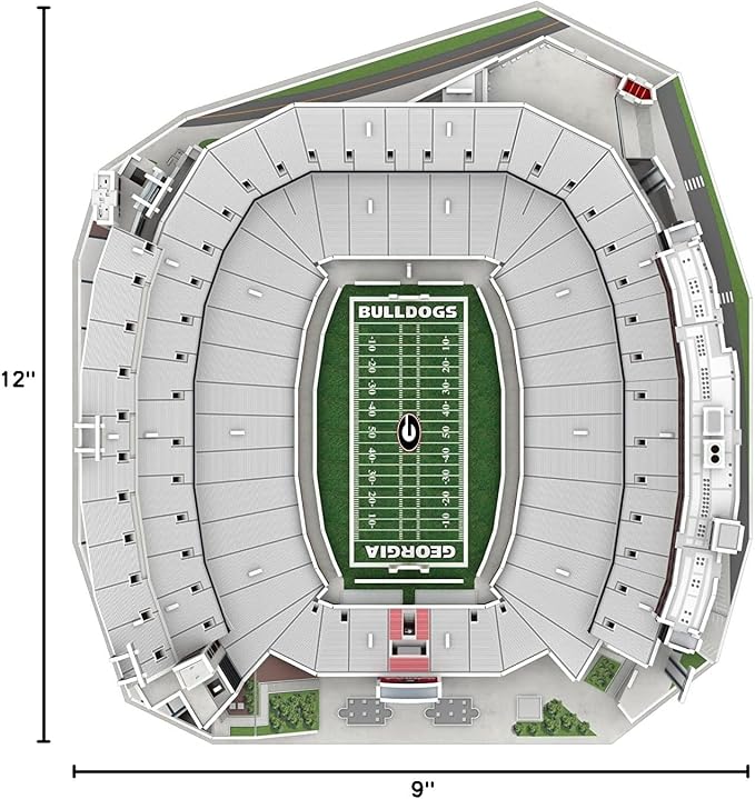 Pro Lion 3D Jigsaw Puzzle of Sanford Stadium Construction Building Kits - 93 Pieces | Georgia Bulldogs Football League Gifts for Boys, Adults, Men & Kids Aged 7+ | Puzzles Games Kit for Creative Fans