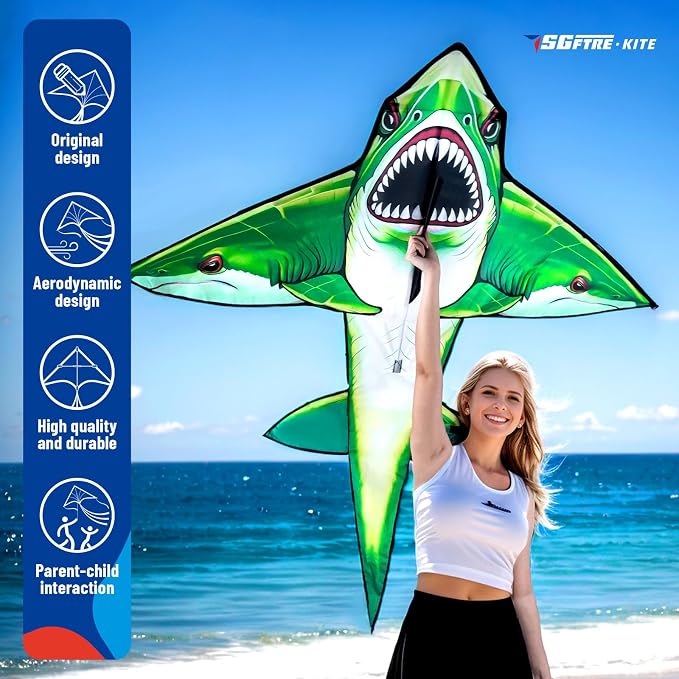 SGftre Complete Kite with Handle, Line & Accessories,Easy to Fly for Kids & Adults, Perfect for Beach, Park, Family Outdoor Activities