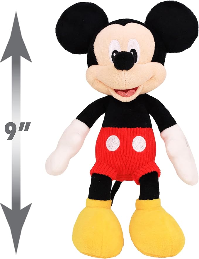 Disney Junior Mickey Mouse and Minnie Mouse Beanbag Plushie 2-Pack Stuffed Animals, Kids Toys for Ages 2 Up by Just Play