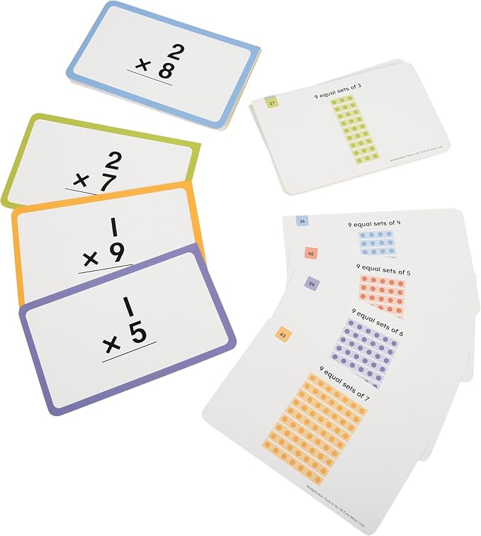Multiplication Facts to 9s Flashcards – 56 Full-Color Math Cards with Games & Activities for Kids, Grades 2+, Ages 7+, Classroom or Home Learning