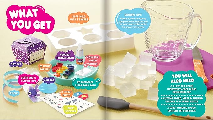 Make Your Own Soap (Klutz Activity Kit) for 72 months to 180 months includes blocks of clear soap base (20)